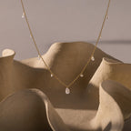 Rain Drop Station Necklace in 18K Gold