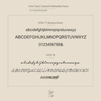 A comparison chart of two minimalist fonts for the Sideways Initial Necklace In Box Chain, perfect for designing personalized jewelry, showing uppercase, lowercase letters, and numbers for each style.