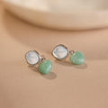 Jade Heart Drop Earrings-Earrings-Caitlyn Minimalist
