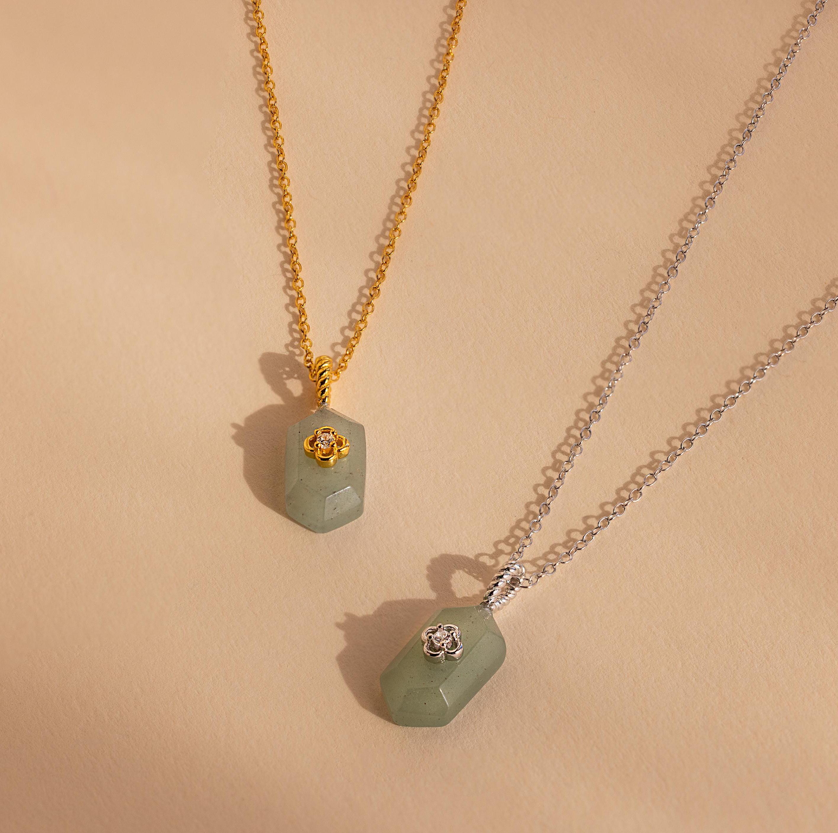 Jade Prism Necklace-Necklaces-Caitlyn Minimalist