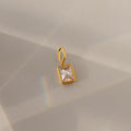 Gold Emerald Birthstone Charm with Diamond, featuring a 5x7mm rounded rectangle and jump ring