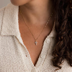 Diamond Cross Necklace in 18K Gold