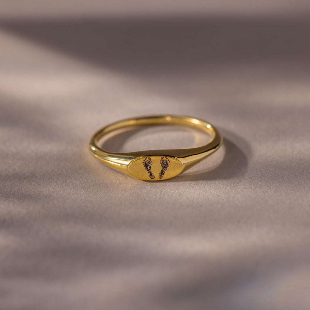Hand & Footprint Signet Ring