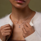 Model wearing our Diamond Snowflake Necklace