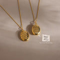 The Floral Handwriting Locket Necklace in 18K Gold features two engraved lockets on chains, one inscribed with "Forever and Always" in cursive—a perfect keepsake for treasuring memories close to your heart.