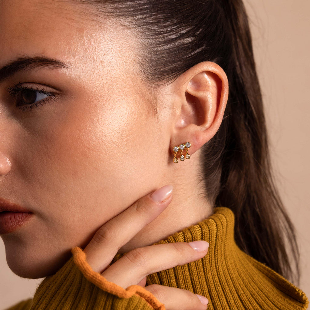 Gemstone Raindrop Flat Back Studs
