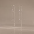 Pave Star Threader Earrings in Silver