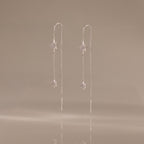 Pave Star Threader Earrings in Silver