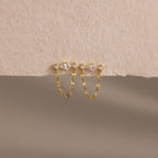 Diamond Marquise Chain Flat Back Studs in 18K Gold