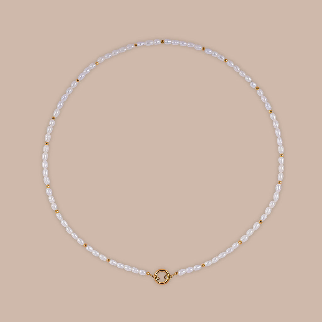 Pearl Beaded Charm Necklace