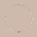 Pearl Beaded Charm Necklace in 18K Gold
