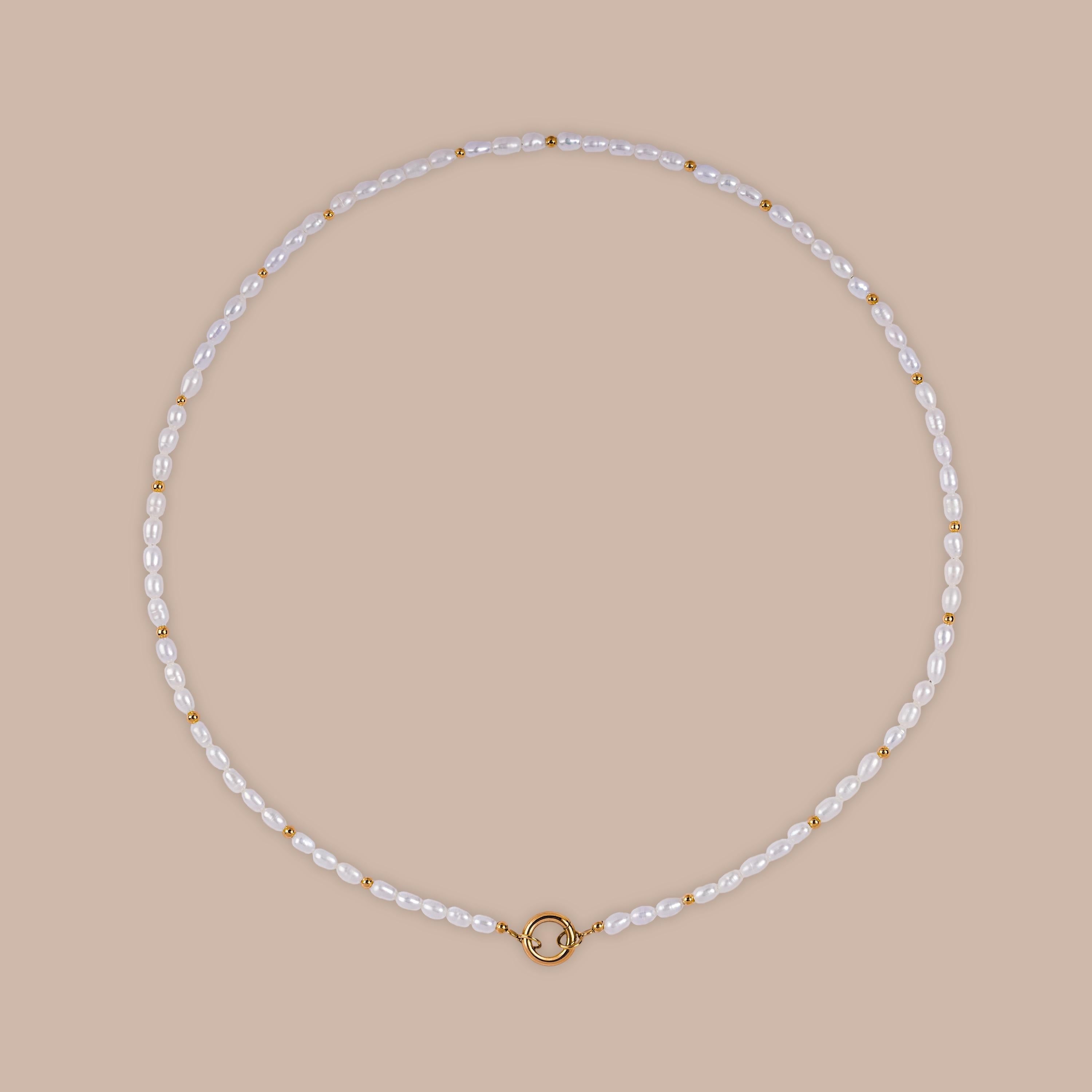 Pearl Beaded Charm Necklace