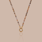 Sunstone Beaded Charm Necklace