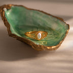 Vintage Oval Pearl Signet Ring