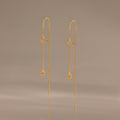 Pave Star Threader Earrings in 18K Gold