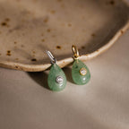 Jade Diamond Drop Charm