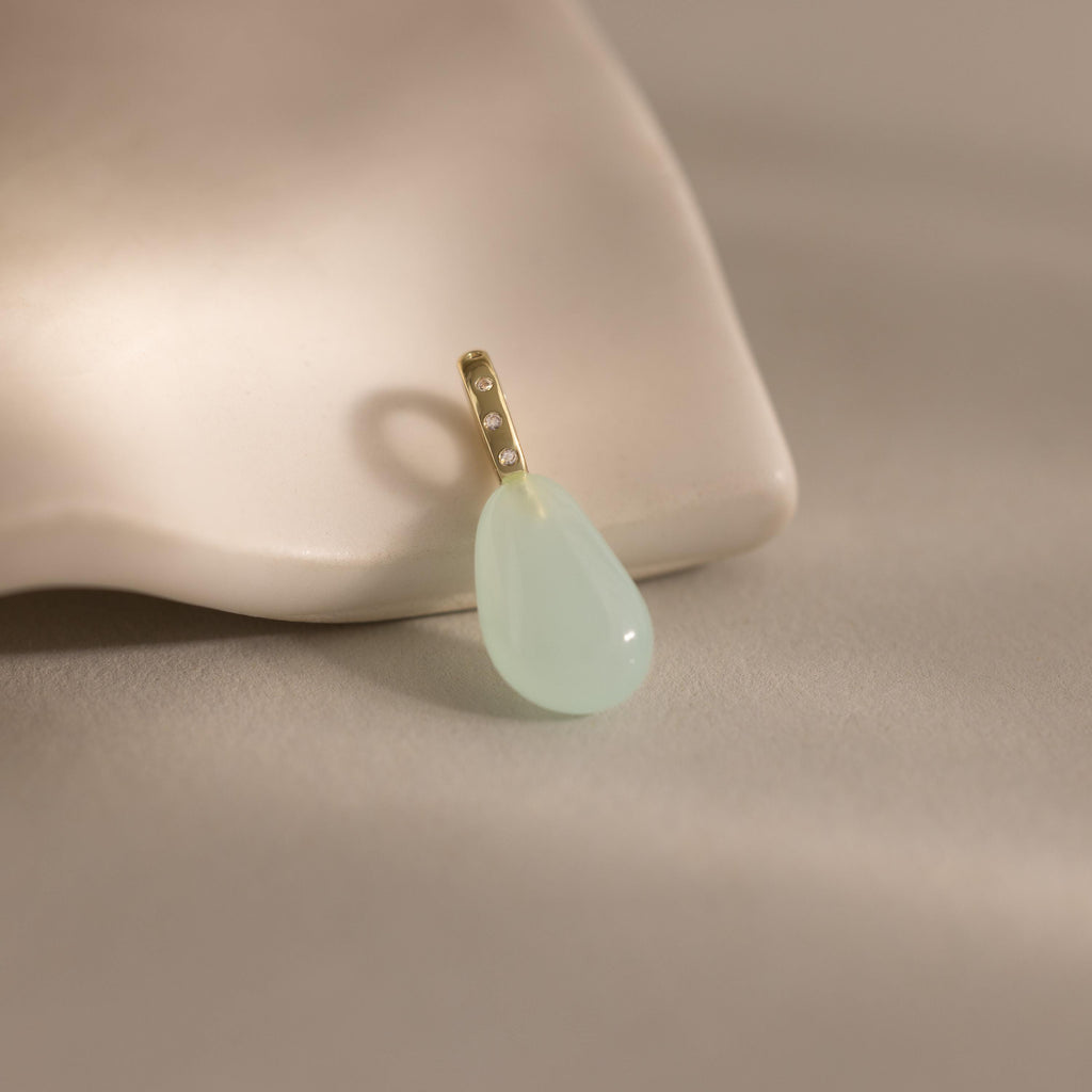 Seafoam Drop Charm in 18K Gold