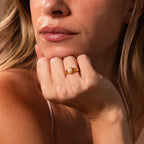 Vintage Oval Pearl Signet Ring