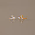 Pearl Diamond Bloom Studs in 18K Gold