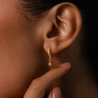 North Star Drop Huggies in 18K Gold