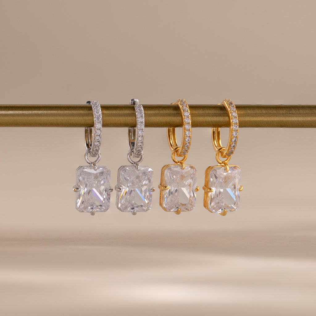Luxe Diamond Drop Hoops