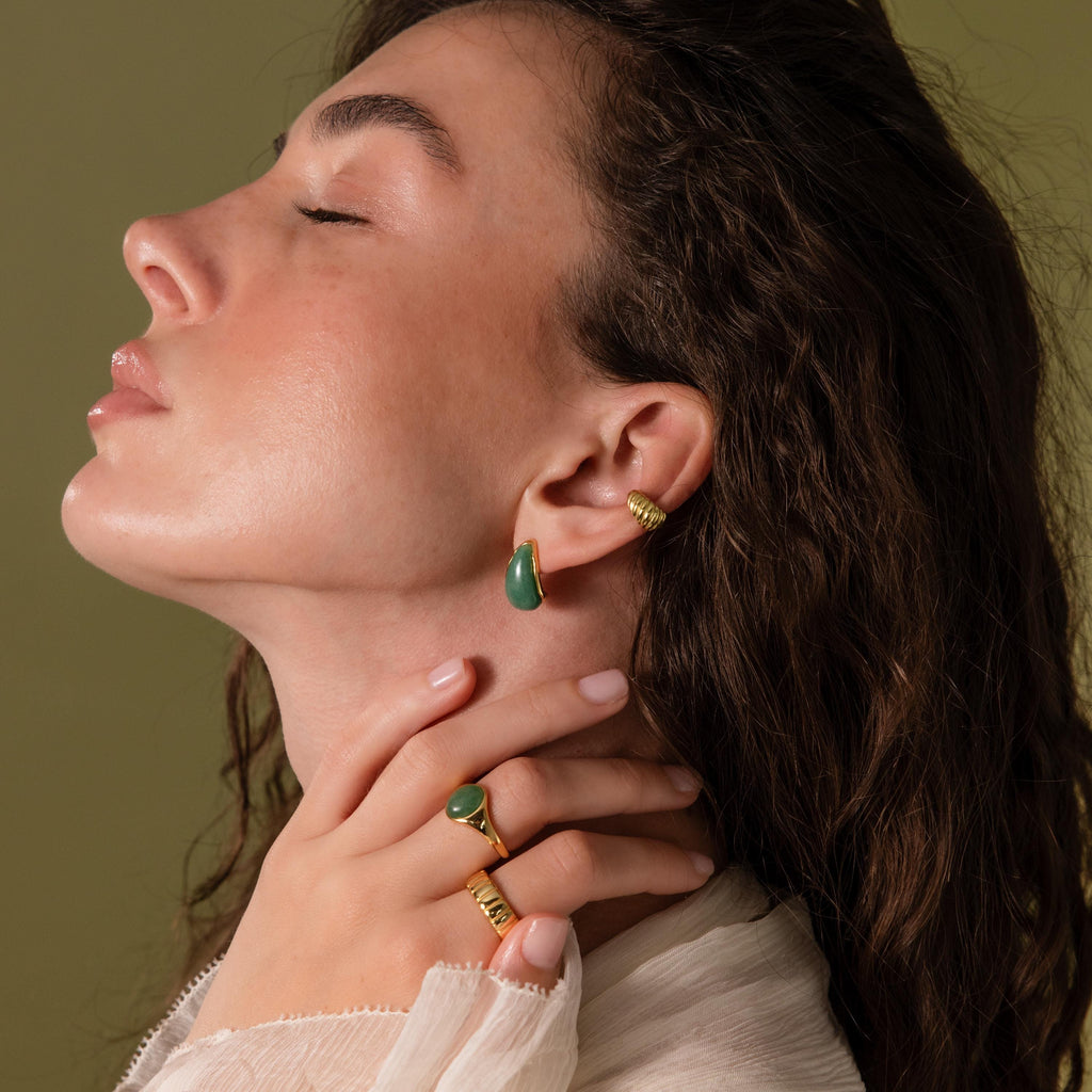 Jade Teardrop Studs