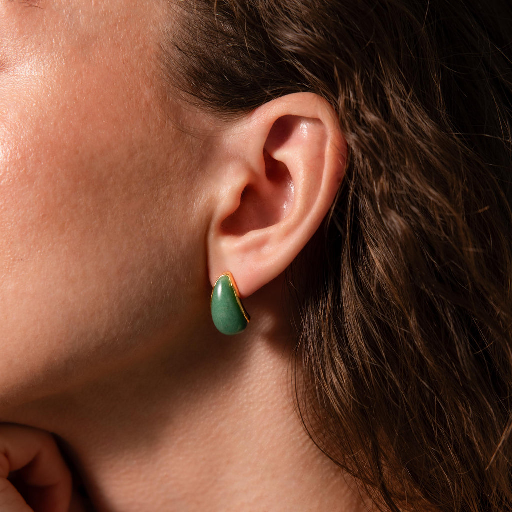 Jade Teardrop Studs