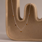 Tiger's Eye Station Necklace in Silver