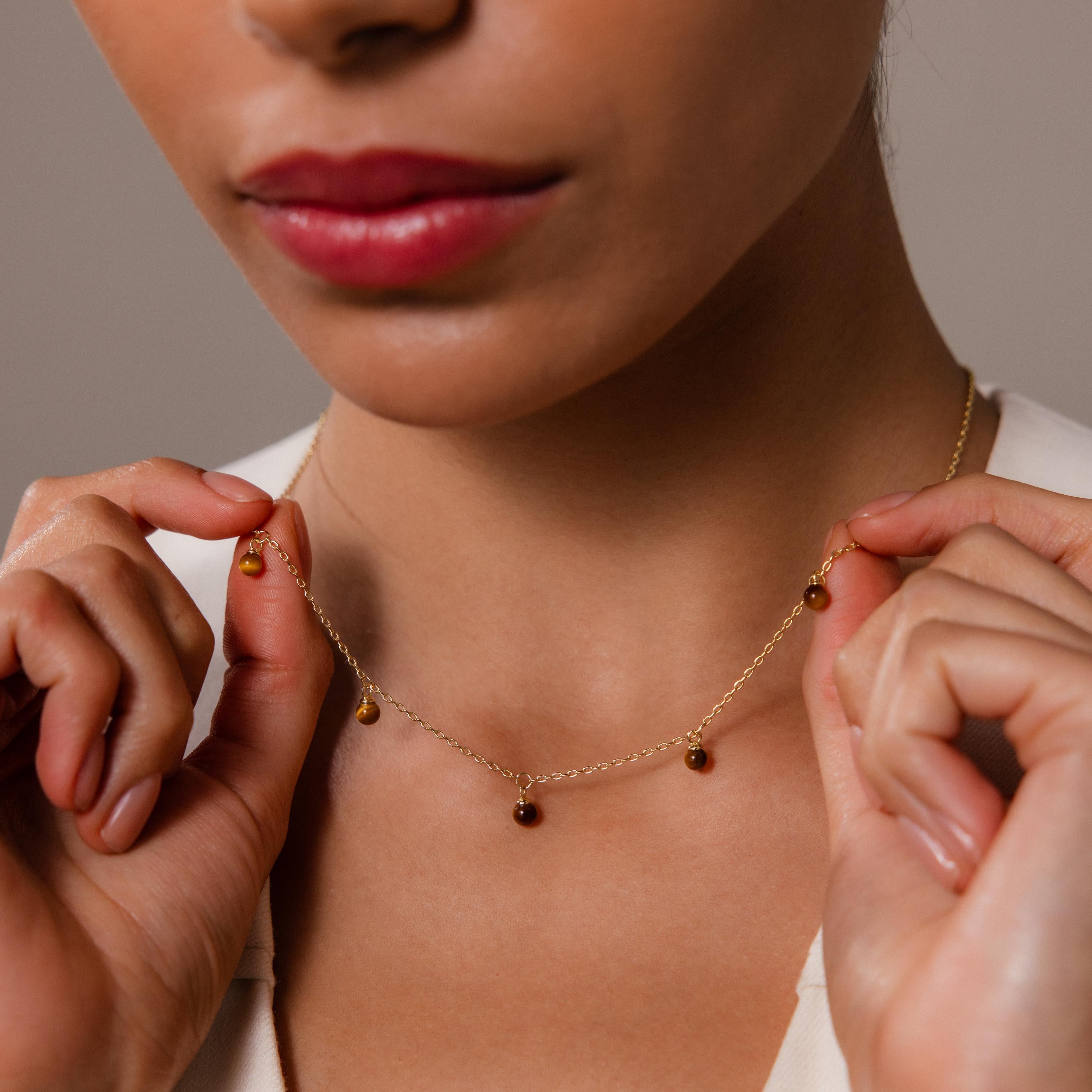 Tiger's Eye Station Necklace