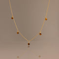 Tiger's Eye Station Necklace in 18K Gold