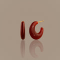Chunky Red Agate Hoops