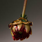 Dangling Garnet Heart Huggies