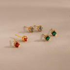 Hexagon Ruby Studs
