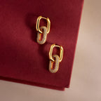 Bold Pave Link Earrings