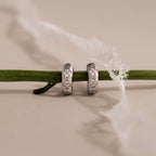 Diamond Trio Bloom Huggies in Silver