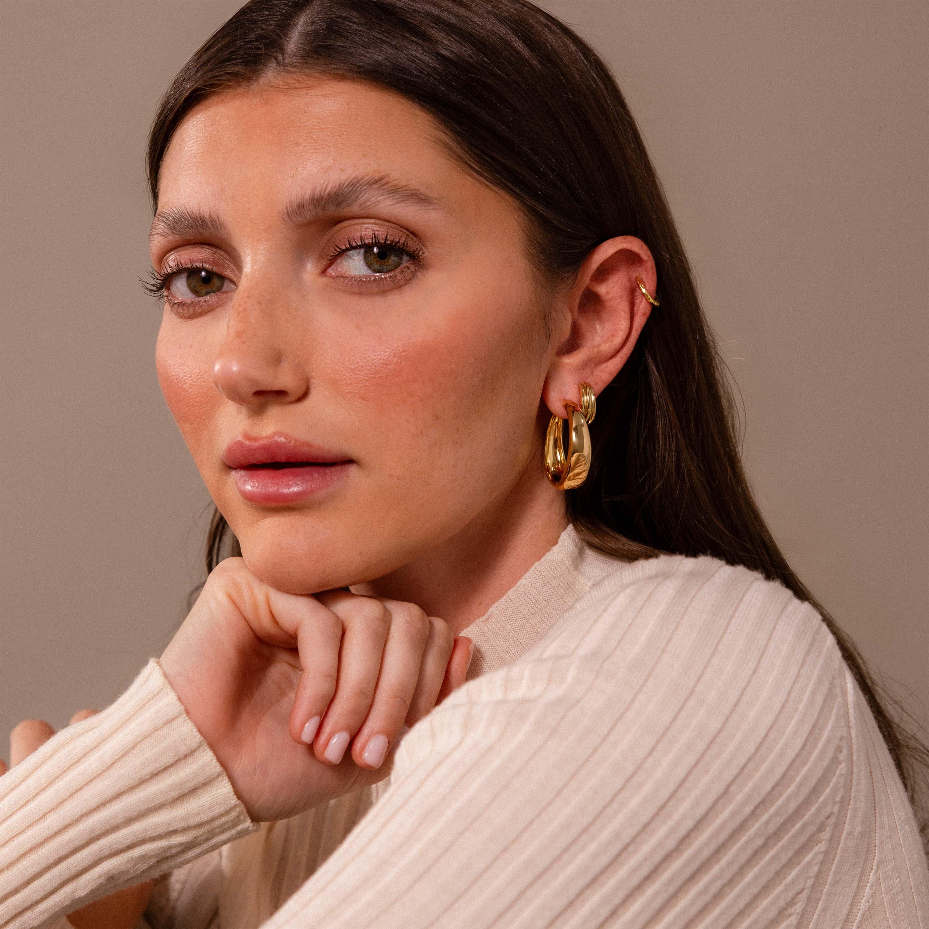 Large Bold Sculpted Hoops