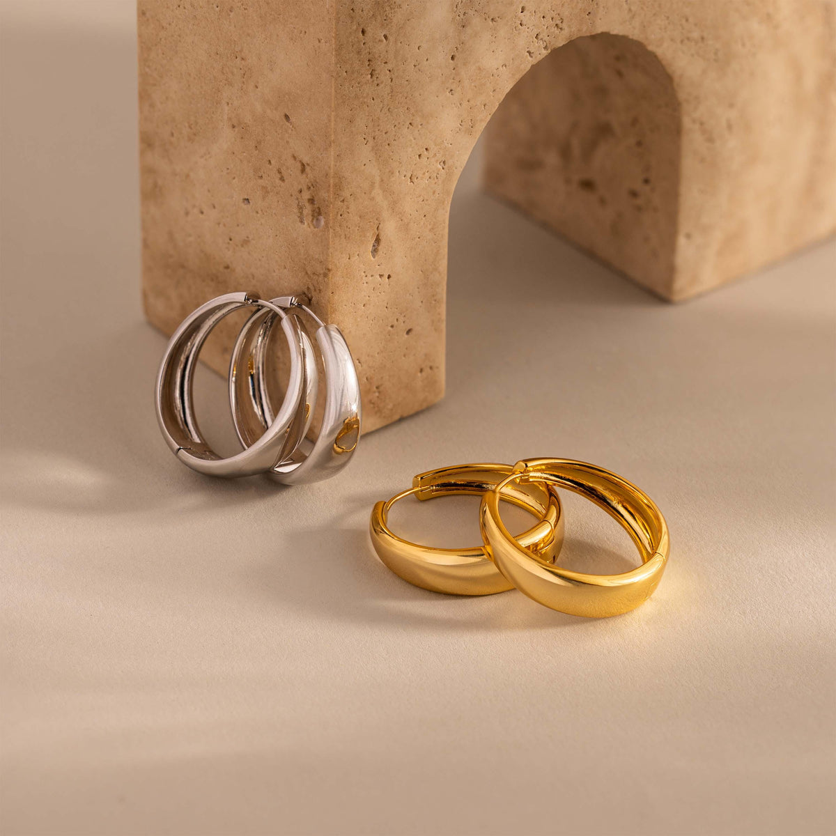 Large Bold Sculpted Hoops
