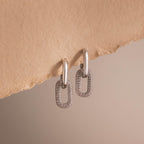 Bold Pave Link Earrings