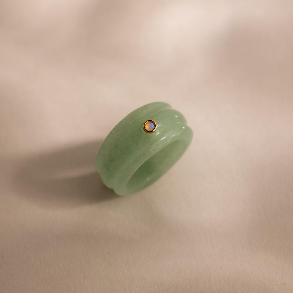 Sculpted Jade & Opal Band