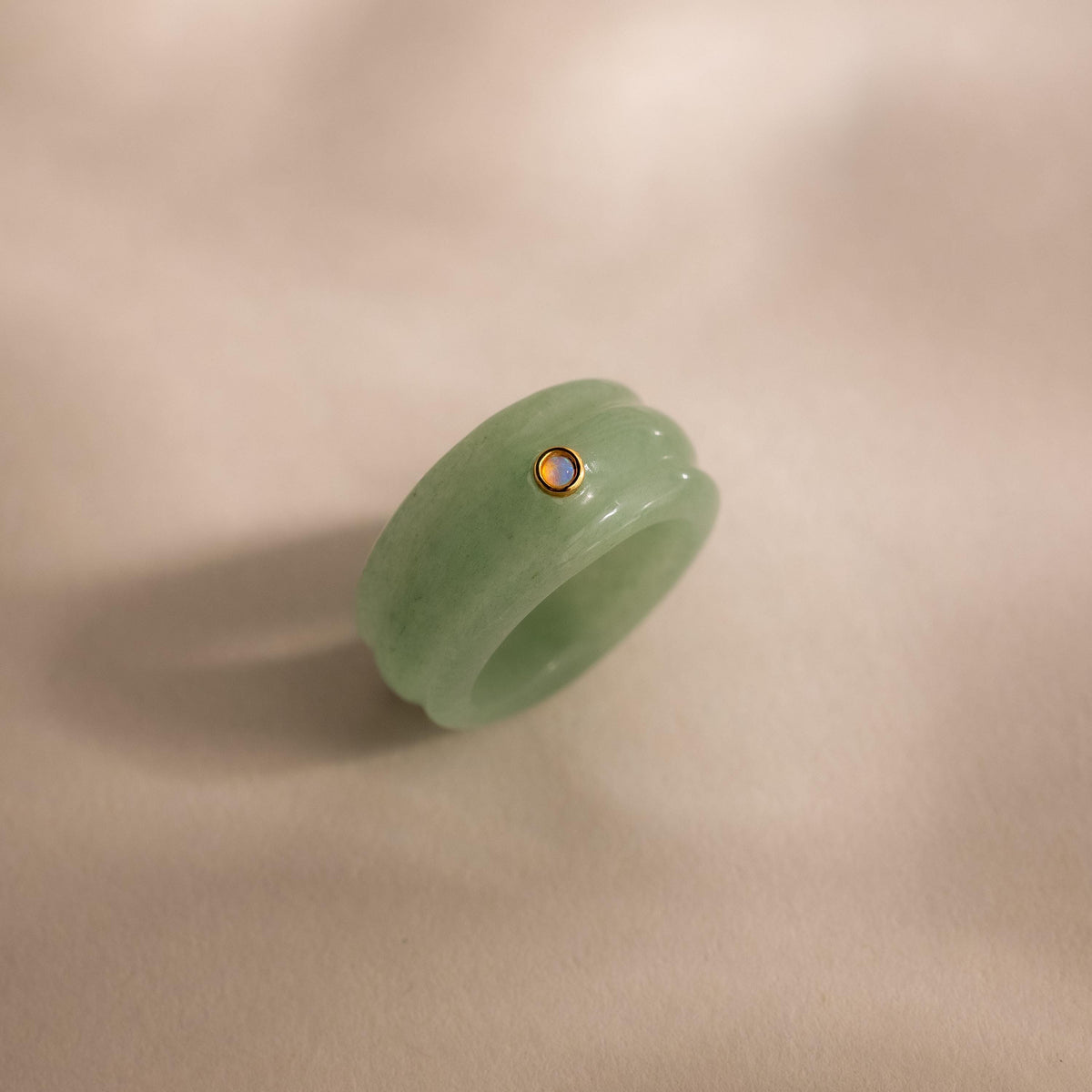 Sculpted Jade & Opal Band