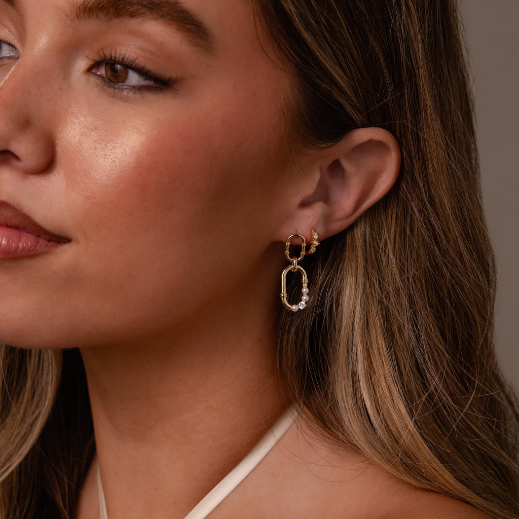 Pearl Adorned Link Studs