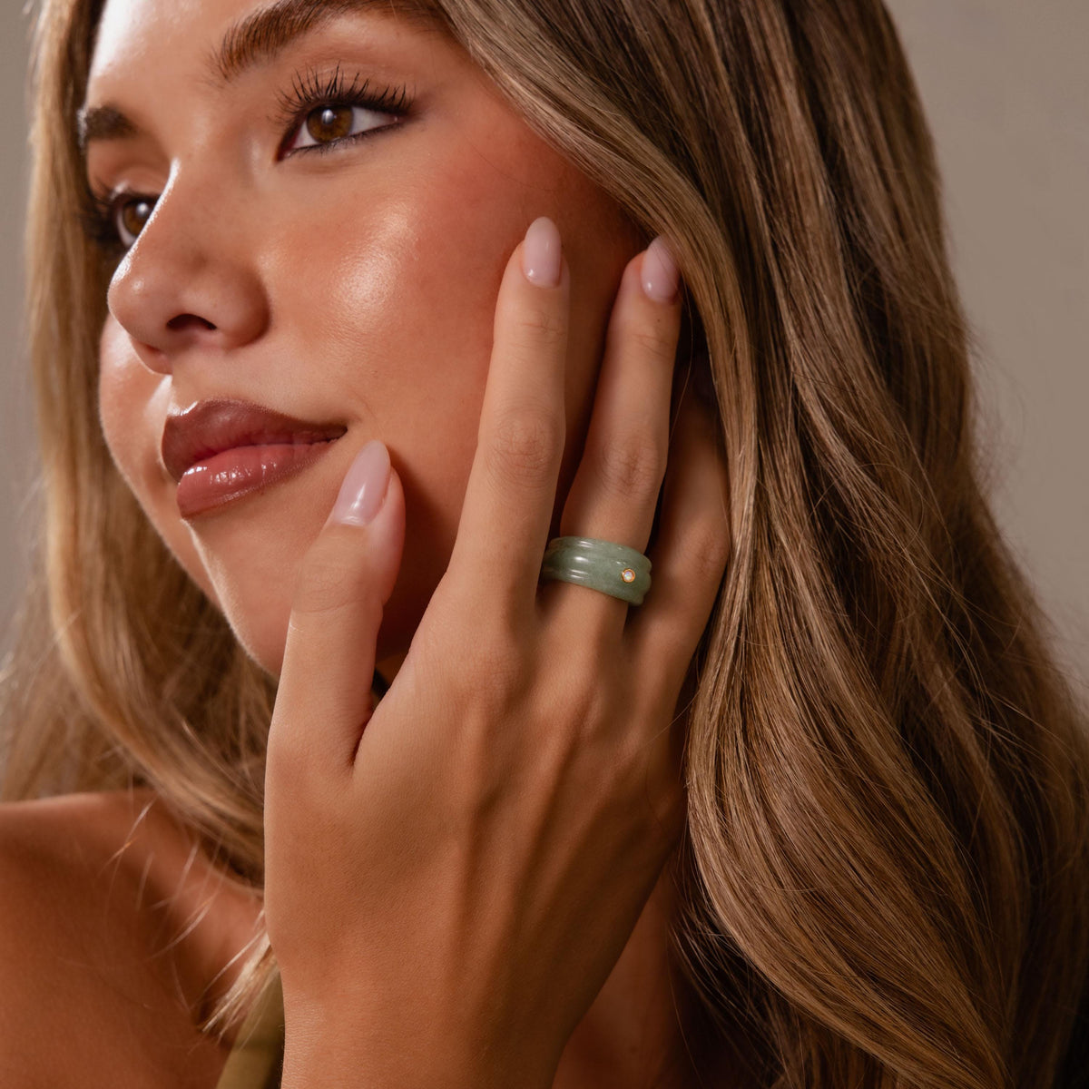 Sculpted Jade & Opal Band