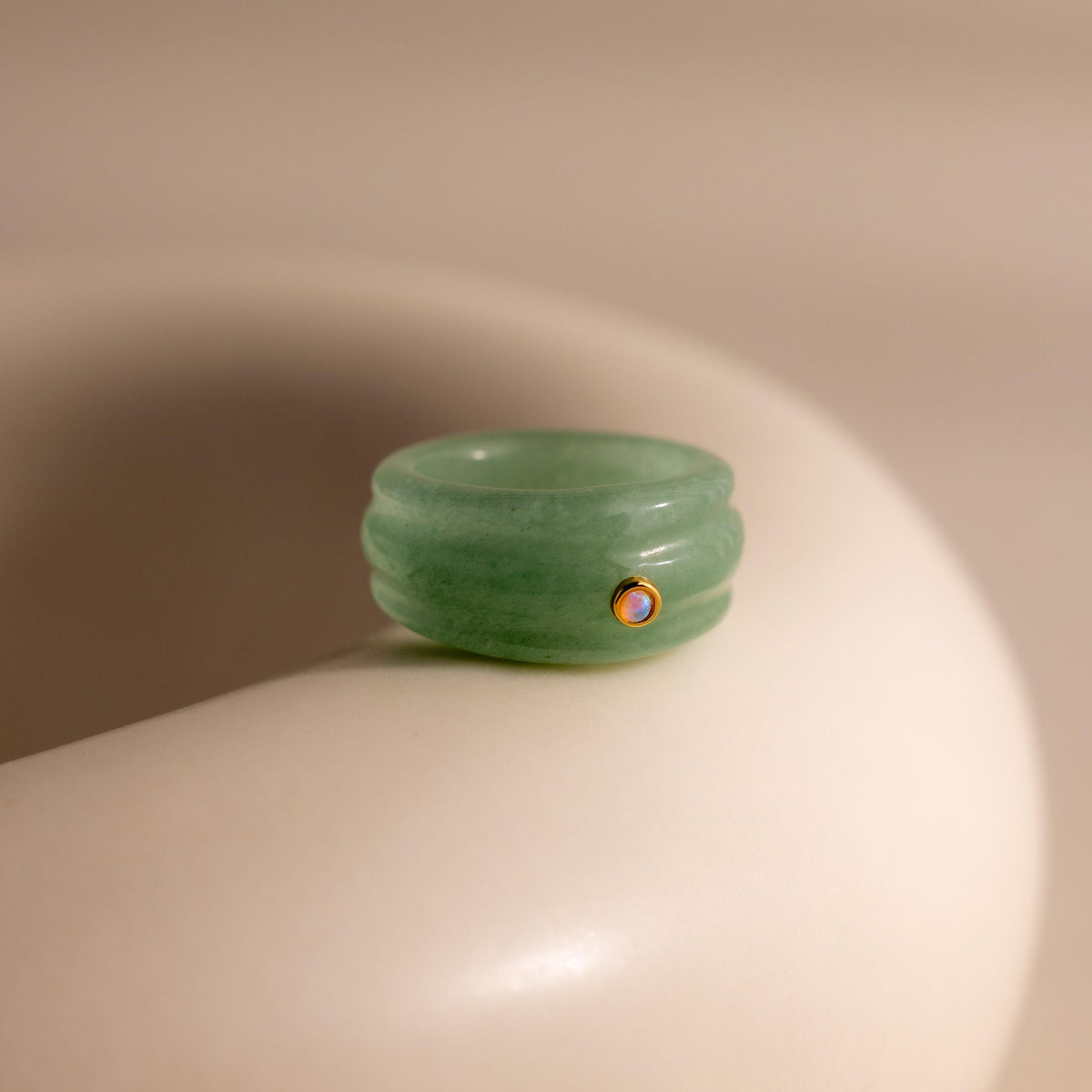 Sculpted Jade & Opal Band
