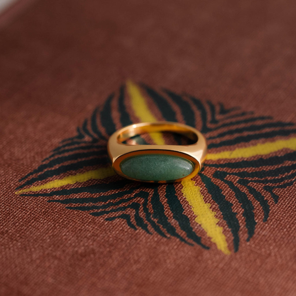 Jade Ellipse Signet Ring