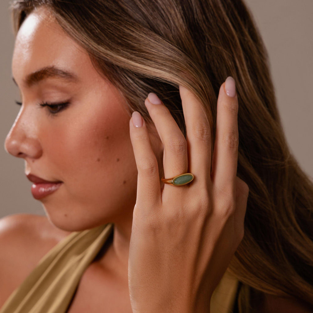 Jade Ellipse Signet Ring