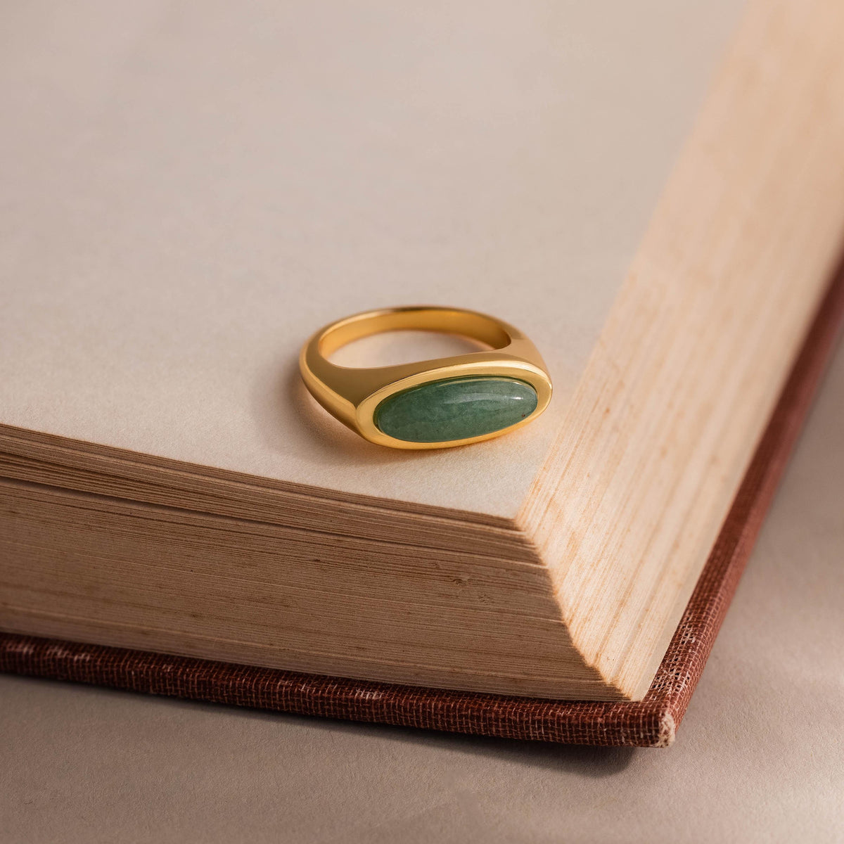 Jade Ellipse Signet Ring
