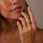 Round Jade Ring in 18K Gold