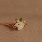 Round Jade Ring in 18K Gold