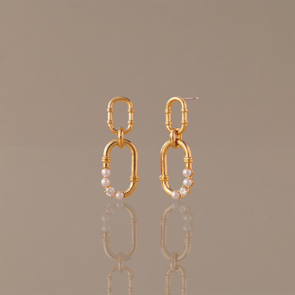 Pearl Adorned Link Studs