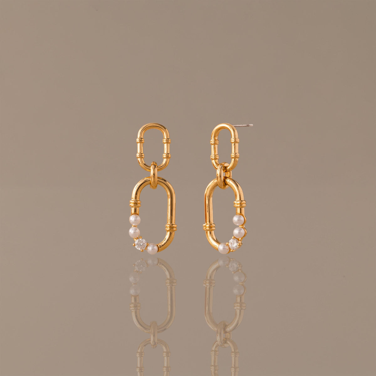 Pearl Adorned Link Studs